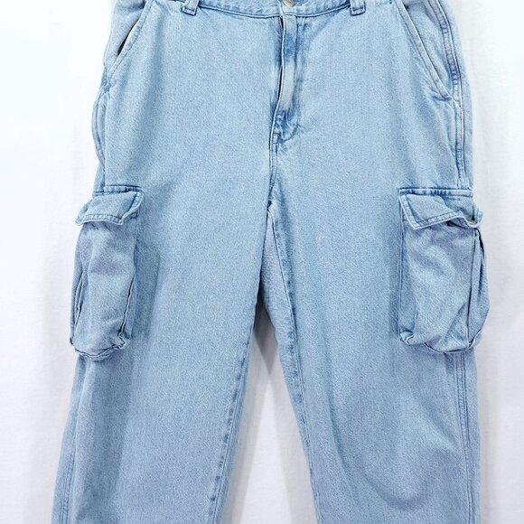 Madewell Jeans Womens 31Low Slung Cargo Wide Leg Jean High Rise Baggy Denim - Picture 15 of 16